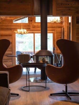 Alpine Log Cabin - Fireplace